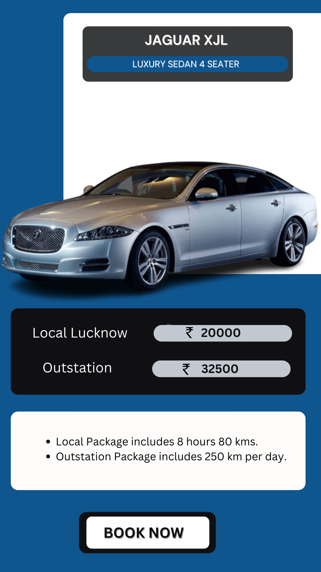 Hire Jaguar XJL in Lucknow