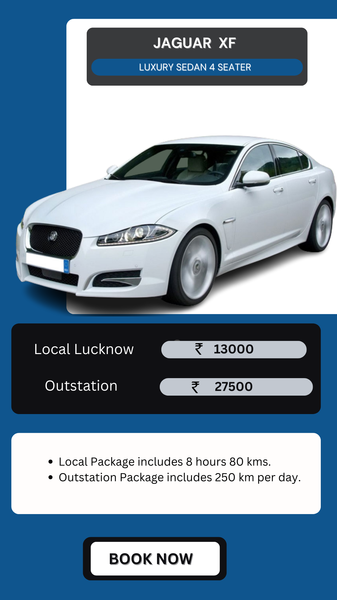 Hire jaguar XF in Lucknow